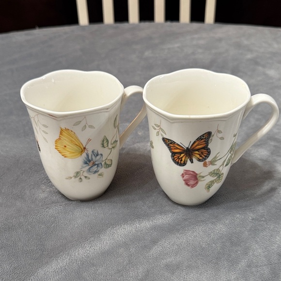 Lenox Other - Lenox Butterfly Meadow Set of 2 Coffee‎ Tea Mugs Cups Dragonfly and Monarch